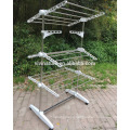 High Quality Foldable Rolling 8Wheels Clothes Laundry Drying Rack With Stainless Steel Hanging Rods